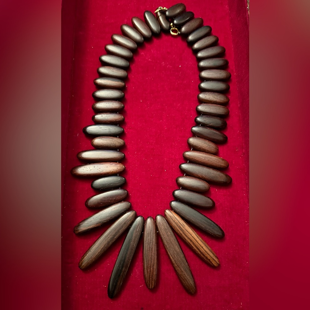 Antique wood beaded necklace.